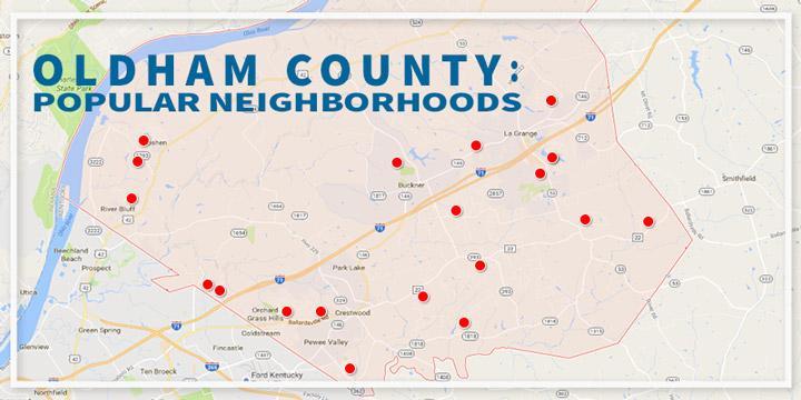 Map view of the best neighborhoods in Oldham County KY