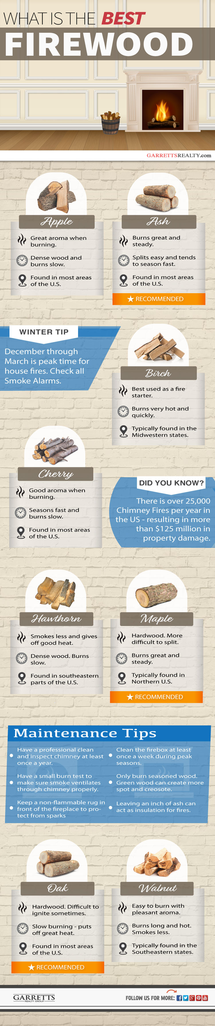 best types of firewood - Infographic.