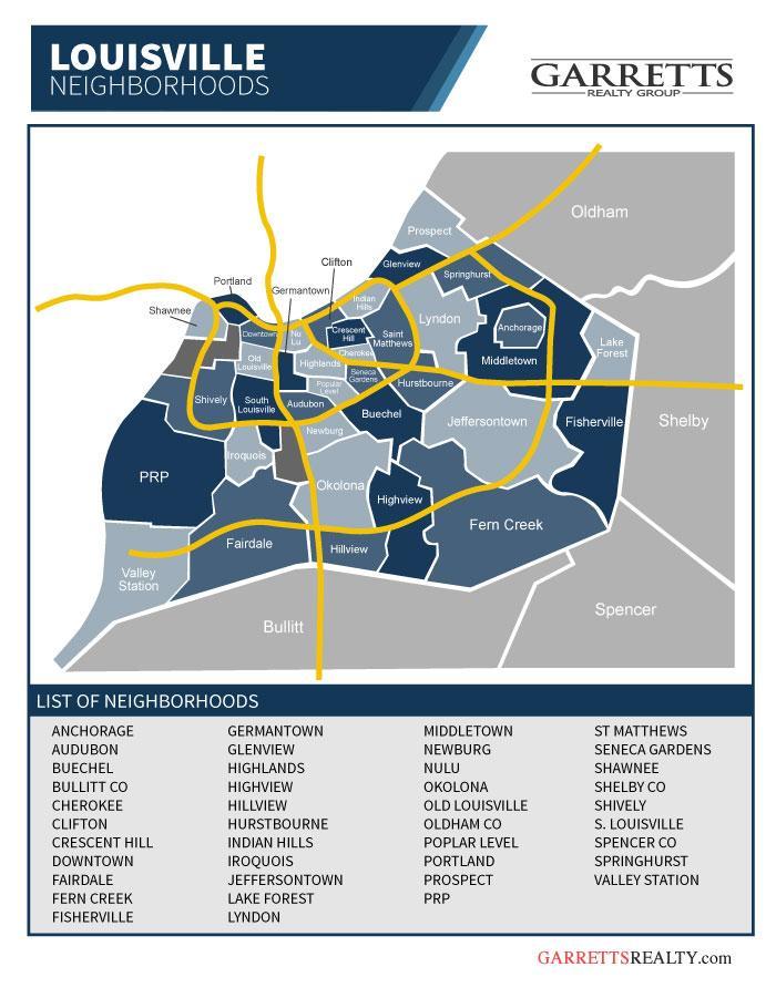 Louisville Neighborhoods map