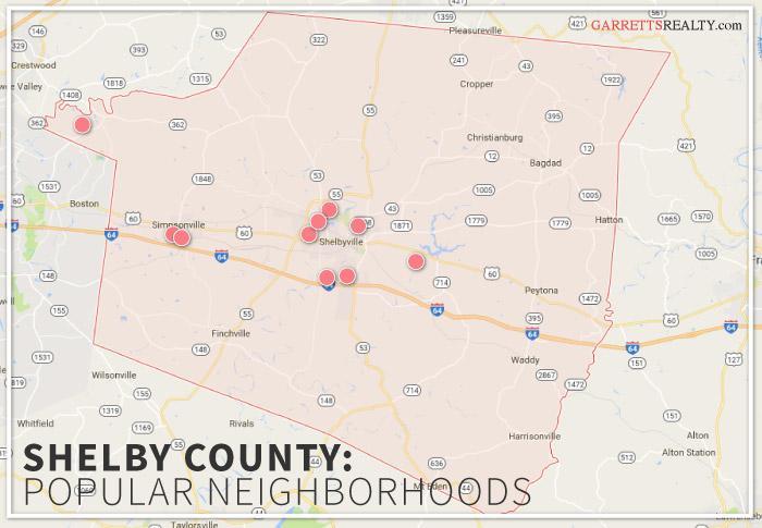 Map view of the best neighborhoods in Oldham County KY