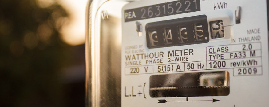 close up of electric meter