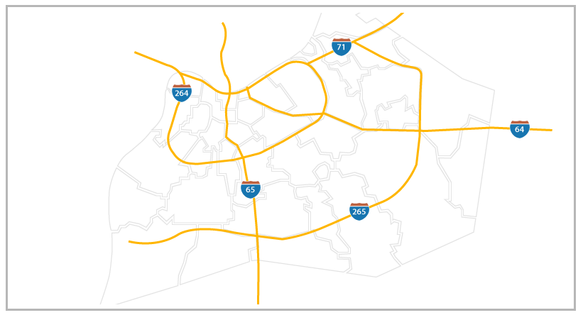 Vector map of Louisville neighborhoods